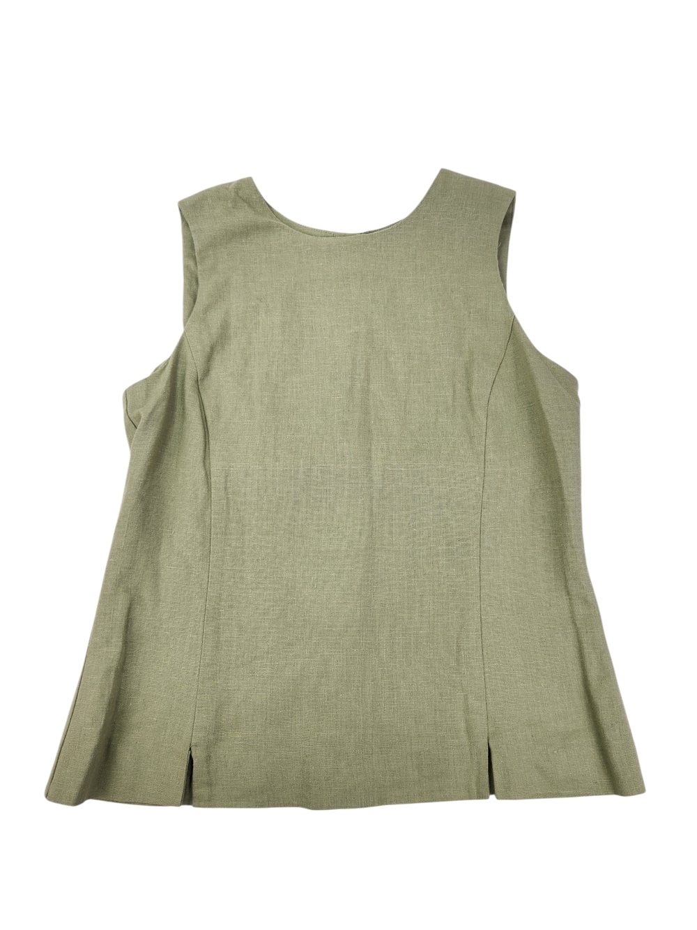 Women’s Sleeveless Button-Front Top in Light Sage - Picture 6 of 11